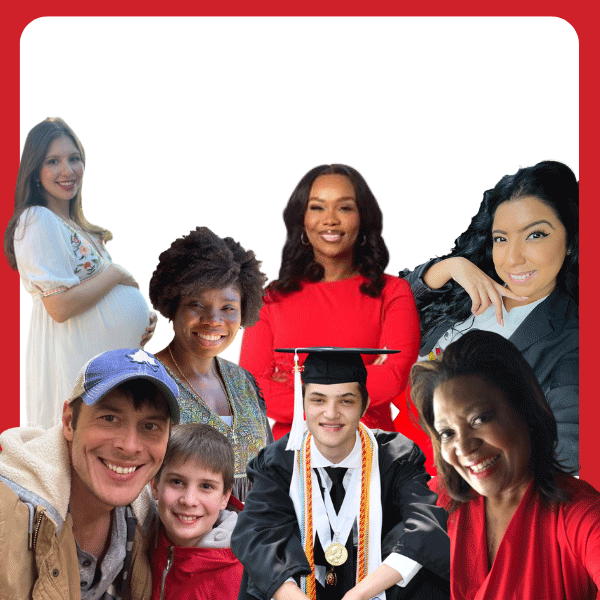 Photo collage of adults with congenital heart disease who have shared their stories